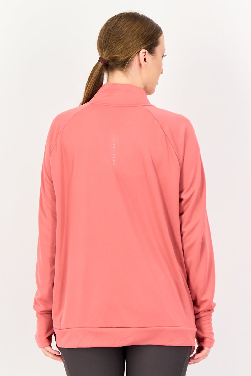 Nike سويت شيرت جري للنساء بأكمام طويلة من دري فيت، خوخي داكن - Image 4